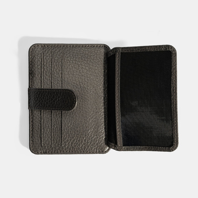 Erkek Koyu Gri Deri Kartlık