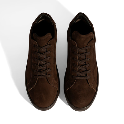 Erkek Koyu Kahve Bağcıklı Günlük Nubuk Deri Ayakkabı