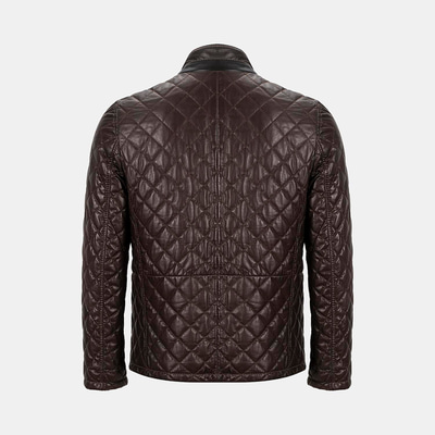 Erkek Koyu Kahve Kapitone Deri Ceket