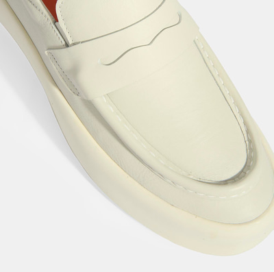 Erkek Krem Slip-On Deri Loafer