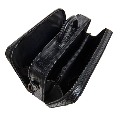 Erkek Kroko Baskılı Deri Evrak Çantası