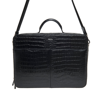 Erkek Kroko Baskılı Deri Evrak Çantası