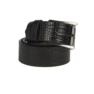 Erkek Kroko Baskılı Deri Kemer