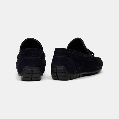 Erkek Lacivert Bağcık Detaylı Süet Loafer