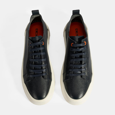 Erkek Lacivert Bağcıklı Deri Günlük Ayakkabı