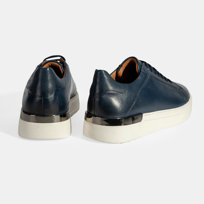 Erkek Lacivert Bağcıklı Deri Günlük Ayakkabı