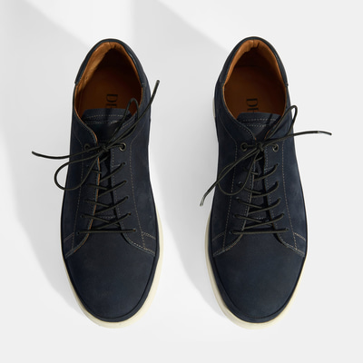 Erkek Lacivert Deri Bağcıklı Günlük Ayakkabı