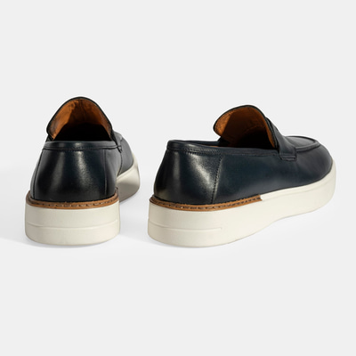 Erkek Lacivert Deri Loafer