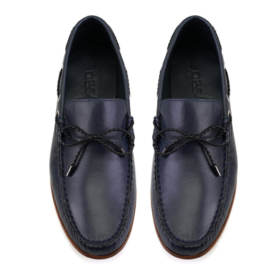 Erkek Lacivert Deri Loafer