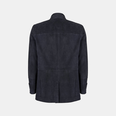 Erkek Lacivert Gömlek Yaka Süet Ceket