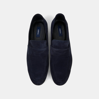 Erkek Lacivert Klasik Süet Loafer