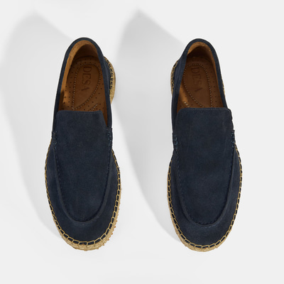 Erkek Lacivert Slip-On Süet Espadril 