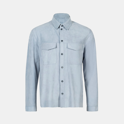 Erkek Mavi Süet Gömlek