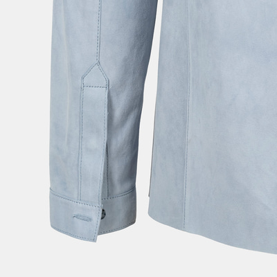 Erkek Mavi Süet Gömlek