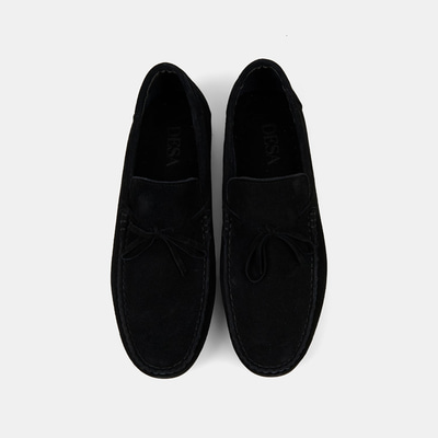 Erkek Siyah Bağcık Detaylı Süet Loafer