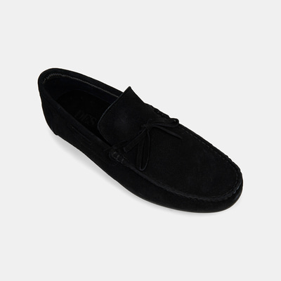 Erkek Siyah Bağcık Detaylı Süet Loafer