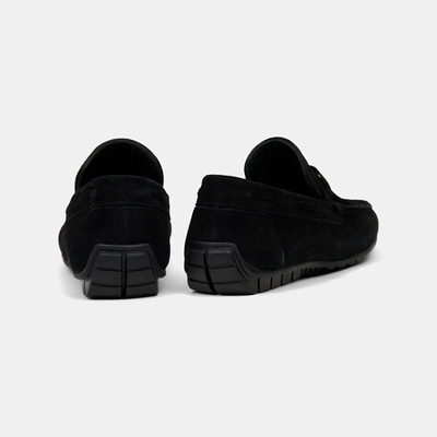 Erkek Siyah Bağcık Detaylı Süet Loafer