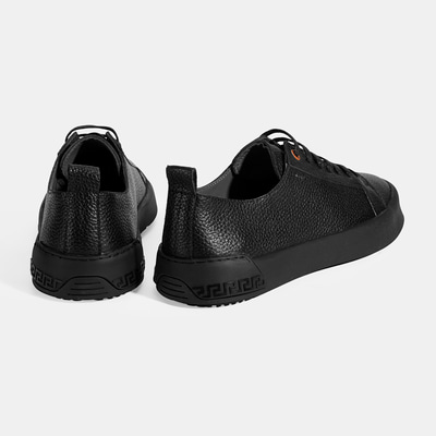 Erkek Siyah Bağcıklı Deri Günlük Ayakkabı