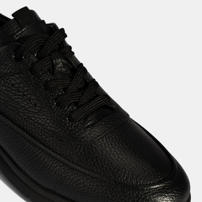 Erkek Siyah Bağcıklı Deri Günlük Ayakkabı