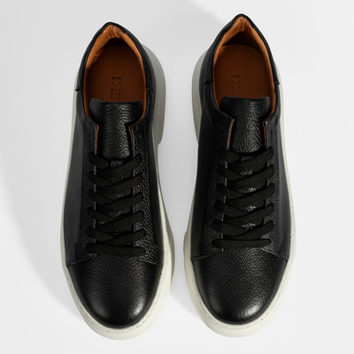 Erkek Siyah Bağcıklı Deri Günlük Ayakkabı