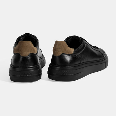 Erkek Siyah Bağcıklı Deri Günlük Ayakkabı