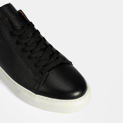 Erkek Siyah Bağcıklı Deri Günlük Ayakkabı