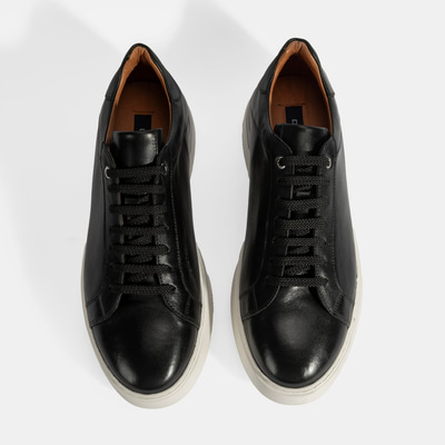 Erkek Siyah Bağcıklı Deri Günlük Ayakkabı