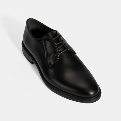Erkek Siyah Bağcıklı Deri Klasik Ayakkabı