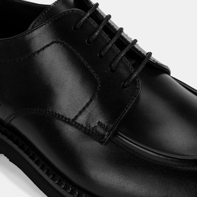Erkek Siyah Bağcıklı Deri Klasik Ayakkabı