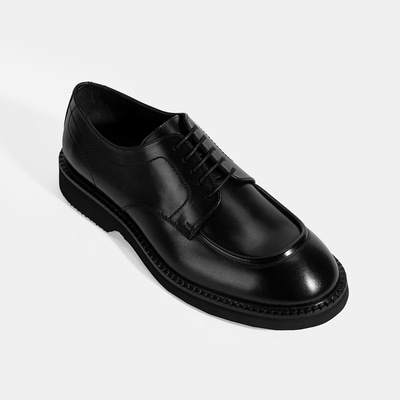 Erkek Siyah Bağcıklı Deri Klasik Ayakkabı