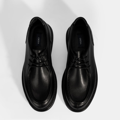 Erkek Siyah Bağcıklı Deri Klasik Ayakkabı