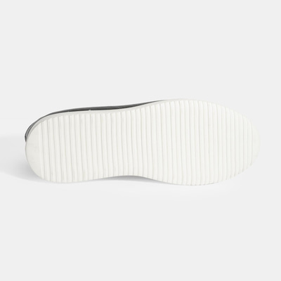 Erkek Siyah Bağcıklı Deri Sneaker