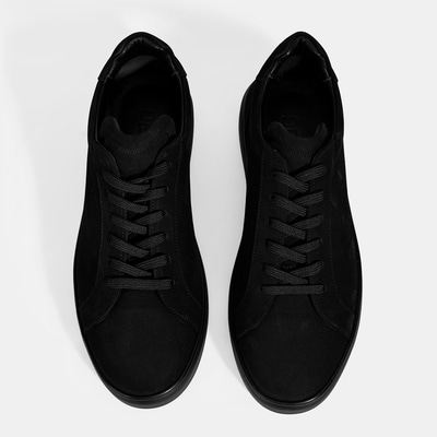 Erkek Siyah Bağcıklı Günlük Nubuk Deri Ayakkabı