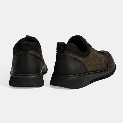 Erkek Siyah Bağcıklı Nubuk Deri Günlük Ayakkabı