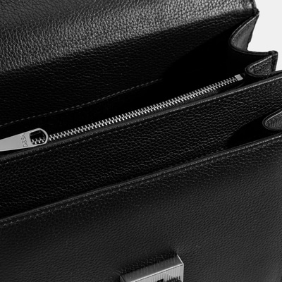 Erkek Siyah Deri Postacı Çantası