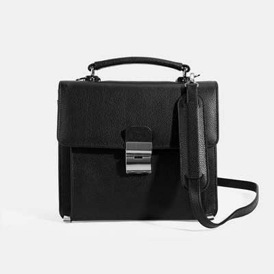 Erkek Siyah Deri Postacı Çantası