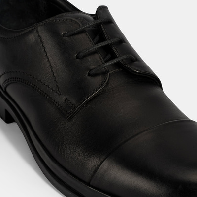 Erkek Siyah DesaComfort Bağcıklı Deri Ayakkabı