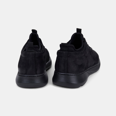 Erkek Siyah Lastik Bağcıklı Nubuk Sneaker