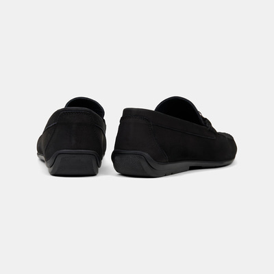 Erkek Siyah Metal Toka Detaylı Süet Loafer