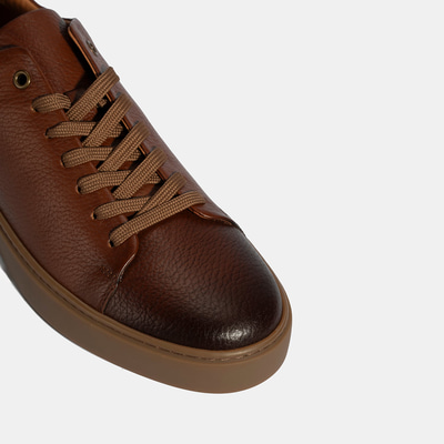 Erkek Taba Bağcıklı Deri Günlük Ayakkabı