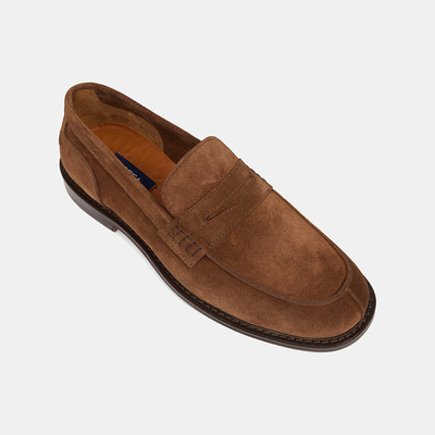Erkek Taba Dikiş Detaylı Süet Deri Loafer
