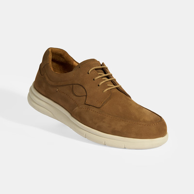 Erkek Taba Nubuk Deri Bağcıklı DesaComfort Günlük Ayakkabı