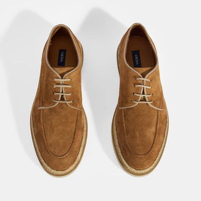 Erkek Taba Örgü Detaylı Bağcıklı Günlük Ayakkabı