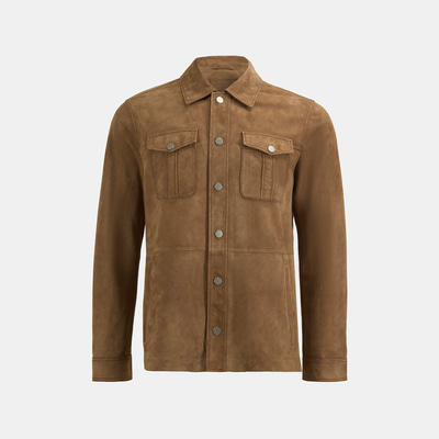 Erkek Taba Uzun Kollu Gömlek Yaka Süet Ceket