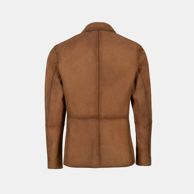 Erkek Taba Yakalı Süet Deri Blazer Ceket