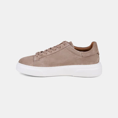 Erkek Vizon Bağcıklı Kalın Beyaz Tabanlı Süet Sneaker