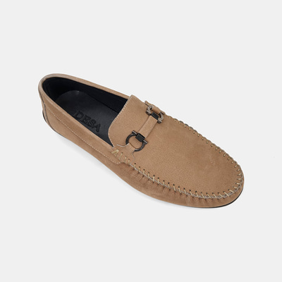 Erkek Vizon Metal Toka Detaylı Süet Loafer