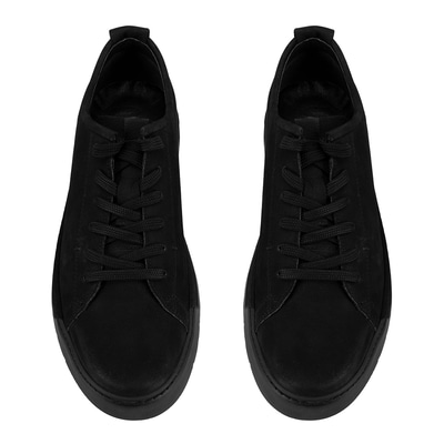 Estevan Siyah Erkek Nubuk Deri Günlük Ayakkabı