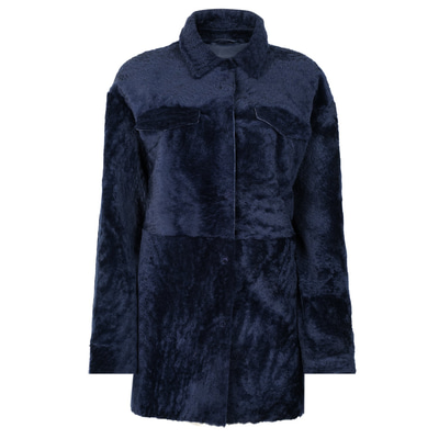 Etenia Mavi Kadın Kürk Ceket