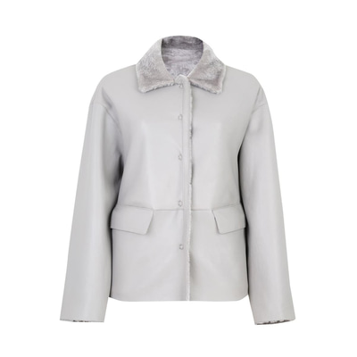 Eternity Gri Kadın Kısa Çift Taraflı Kürk Ceket